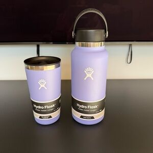 Hydro Flask Purple Tumbler and Bottle Set